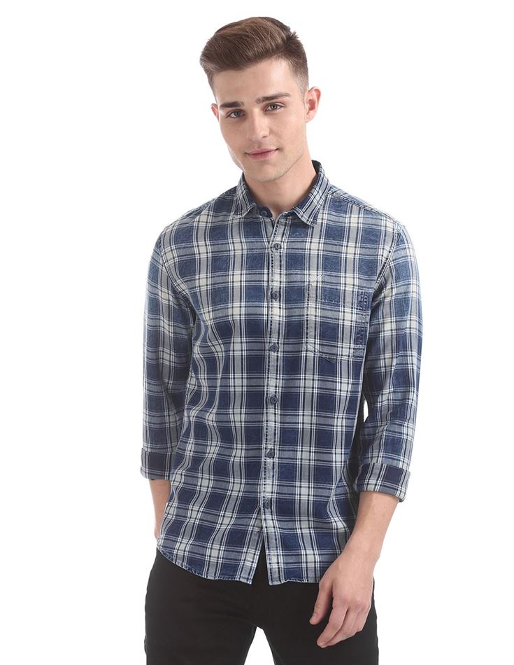 Ed Hardy Men Casual Wear Checkered Shirt